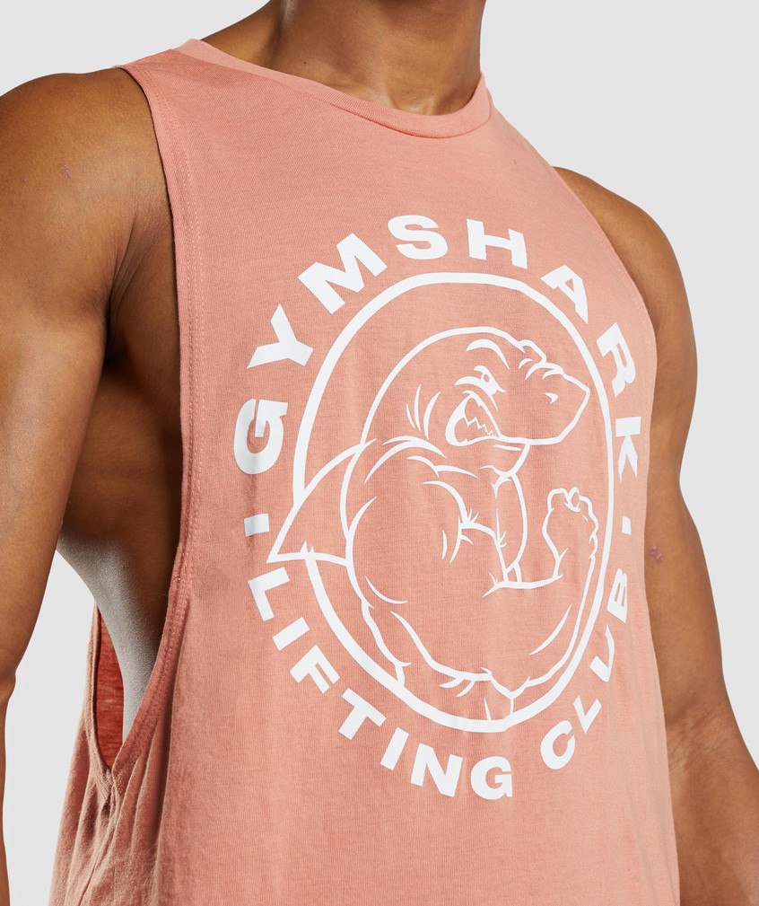 Pink Men's Gymshark Legacy Drop Arm Tank | USA-46795