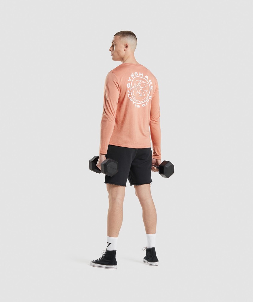 Pink Men's Gymshark Legacy Long Sleeve T-Shirts | USA-04791