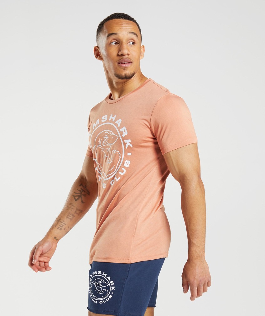 Pink Men's Gymshark Legacy T-Shirts | USA-72645