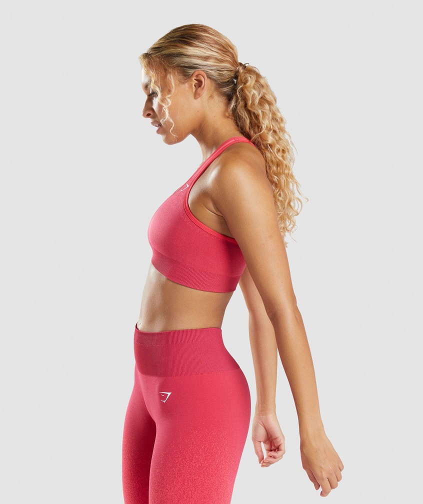 Pink / Red Women's Gymshark Adapt Ombre Seamless Sports Bra | USA-51734