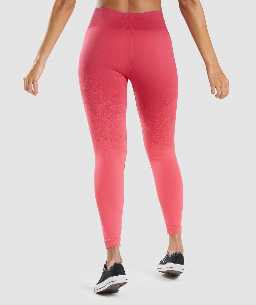 Pink / Red Women's Gymshark Adapt Ombre Seamless Leggings | USA-96345