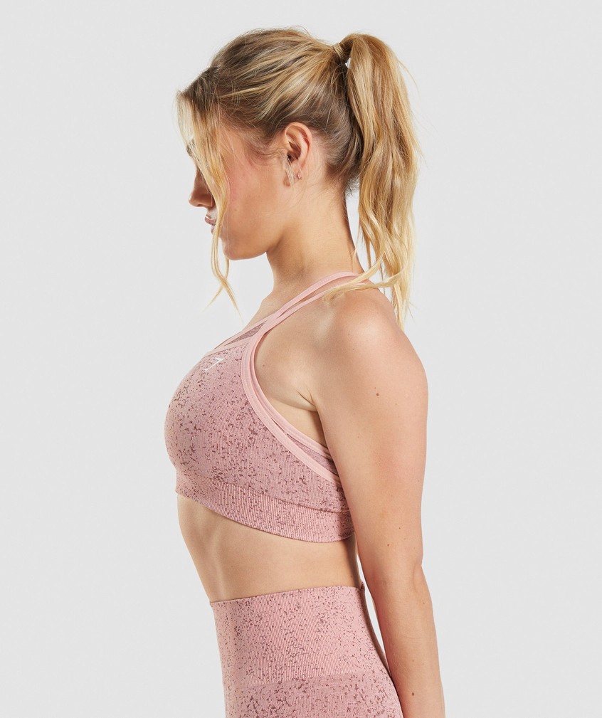 Pink Women's Gymshark Adapt Fleck Seamless Sports Bra | USA-08935