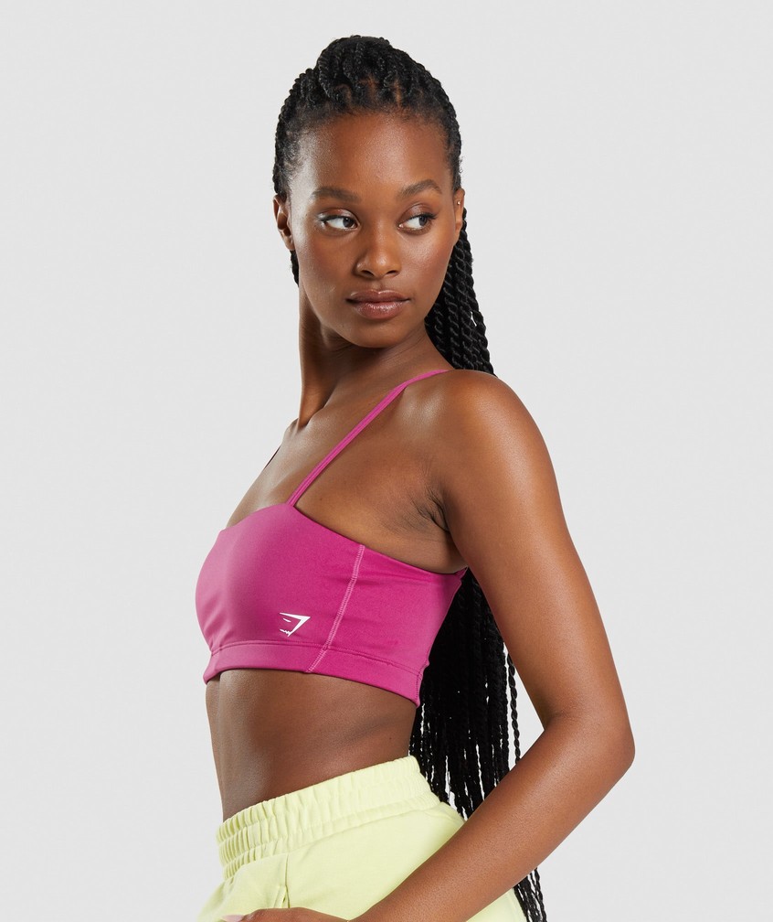 Pink Women's Gymshark Bandeau Sports Bra | USA-24870