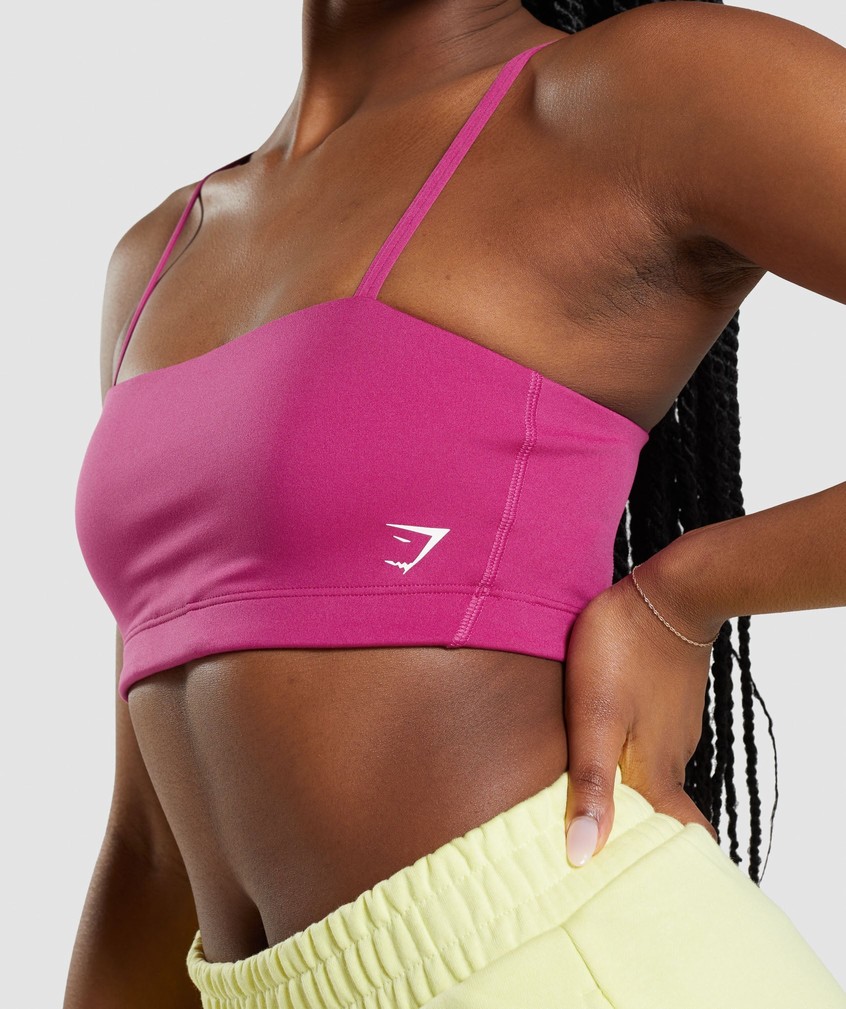 Pink Women's Gymshark Bandeau Sports Bra | USA-24870