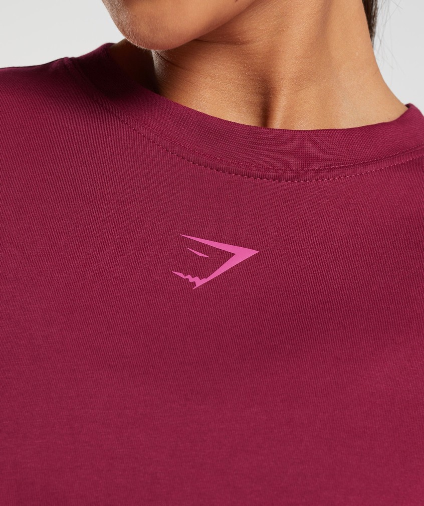 Pink Women's Gymshark Fraction Oversized T-Shirts | USA-50827