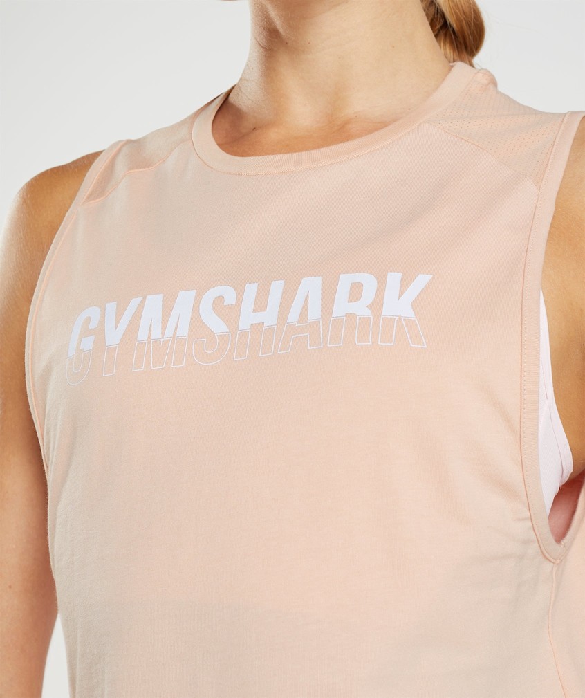 Pink Women's Gymshark Fraction Tank | USA-97156