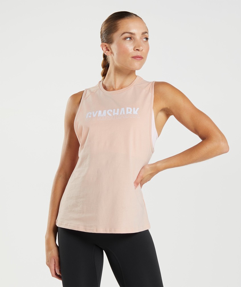 Pink Women\'s Gymshark Fraction Tank | USA-97156