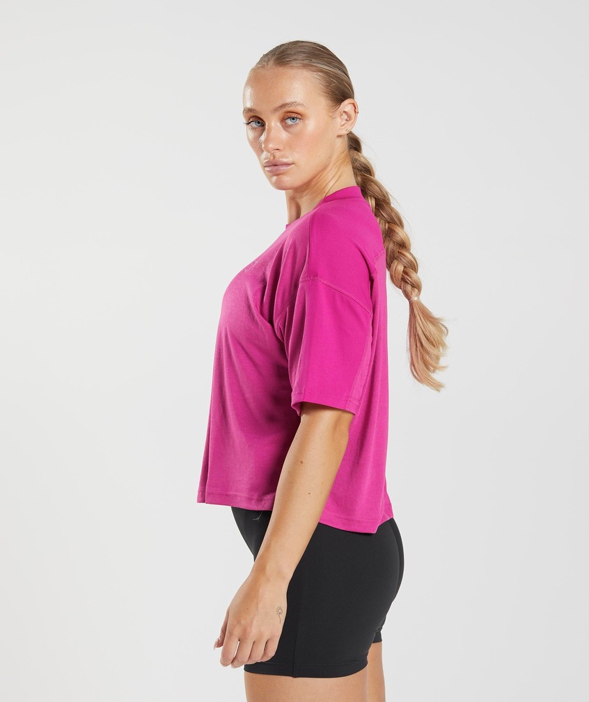 Pink Women's Gymshark GS Power Midi Top T-Shirts | USA-15698