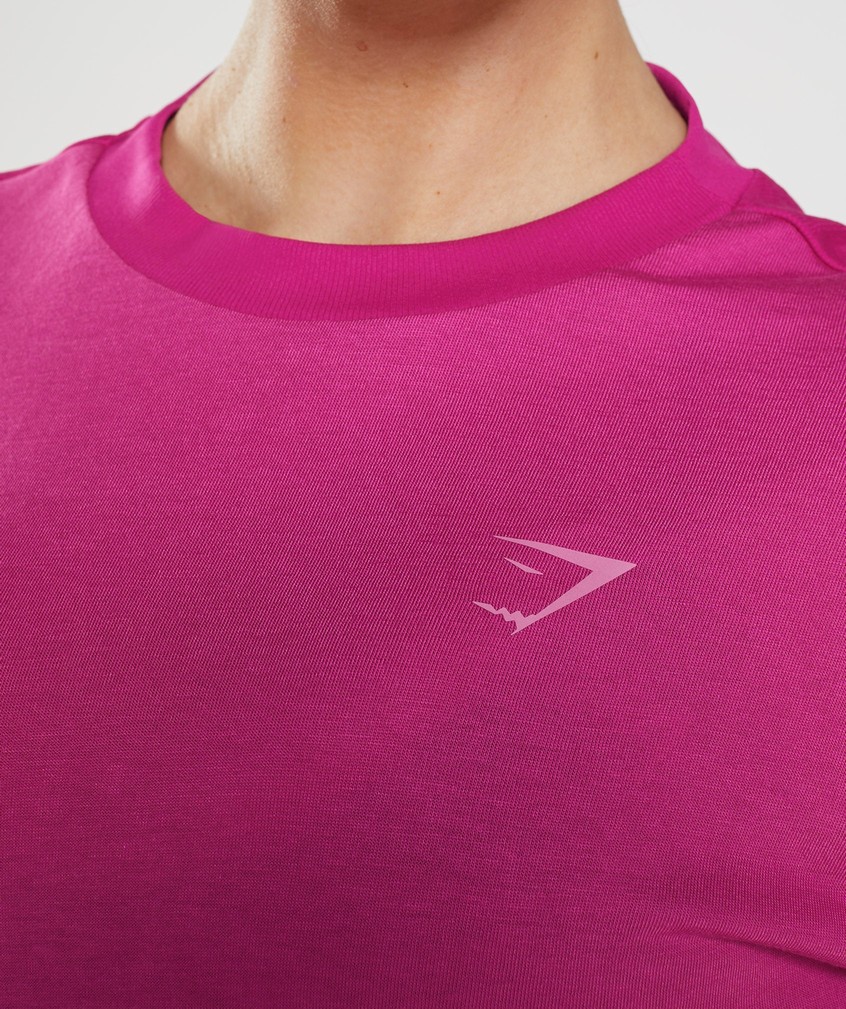 Pink Women's Gymshark GS Power Midi Top T-Shirts | USA-15698