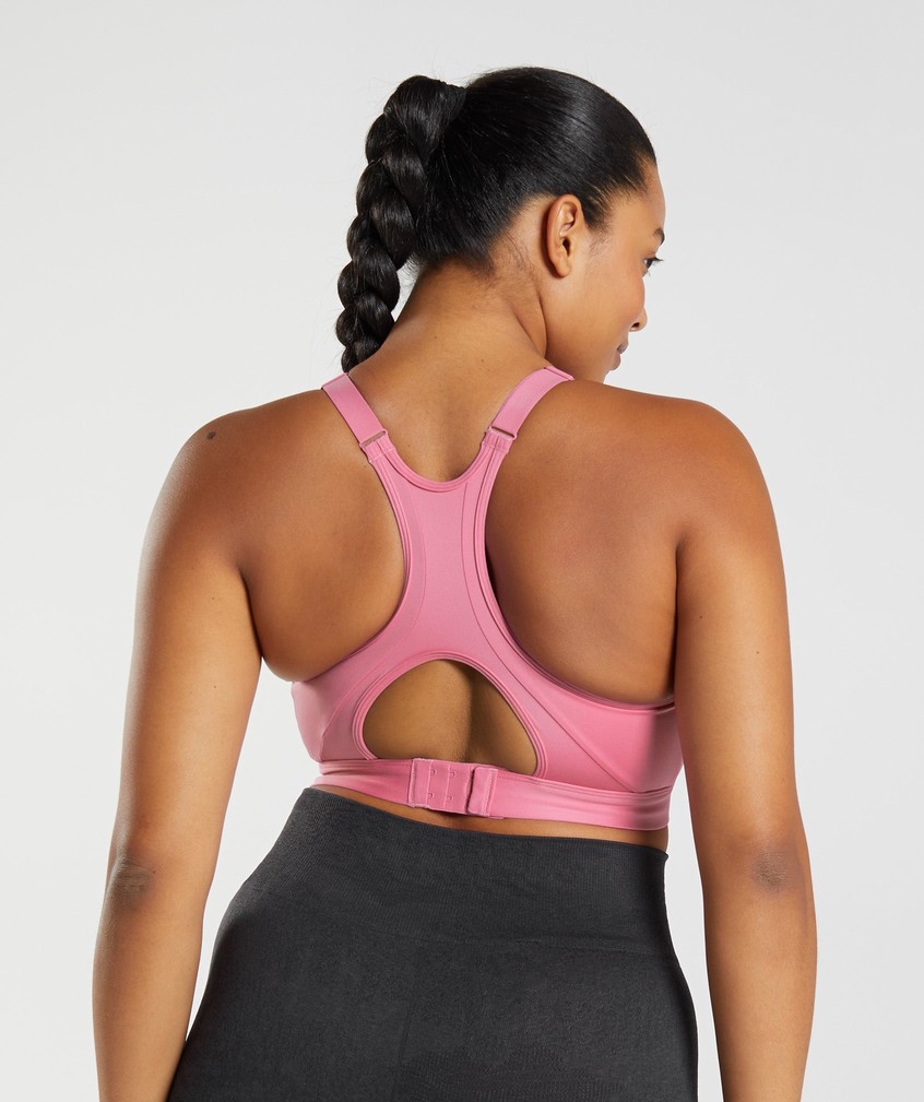 Pink Women's Gymshark High Neck High Support Sports Bra | USA-63905