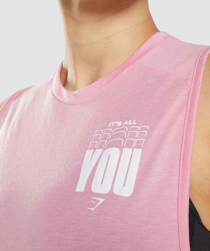 Pink Women's Gymshark Its All You Drop Arm Tank | USA-26873