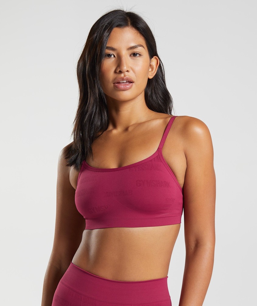 Pink Women\'s Gymshark Seamless Jacquard Bralette | USA-20918