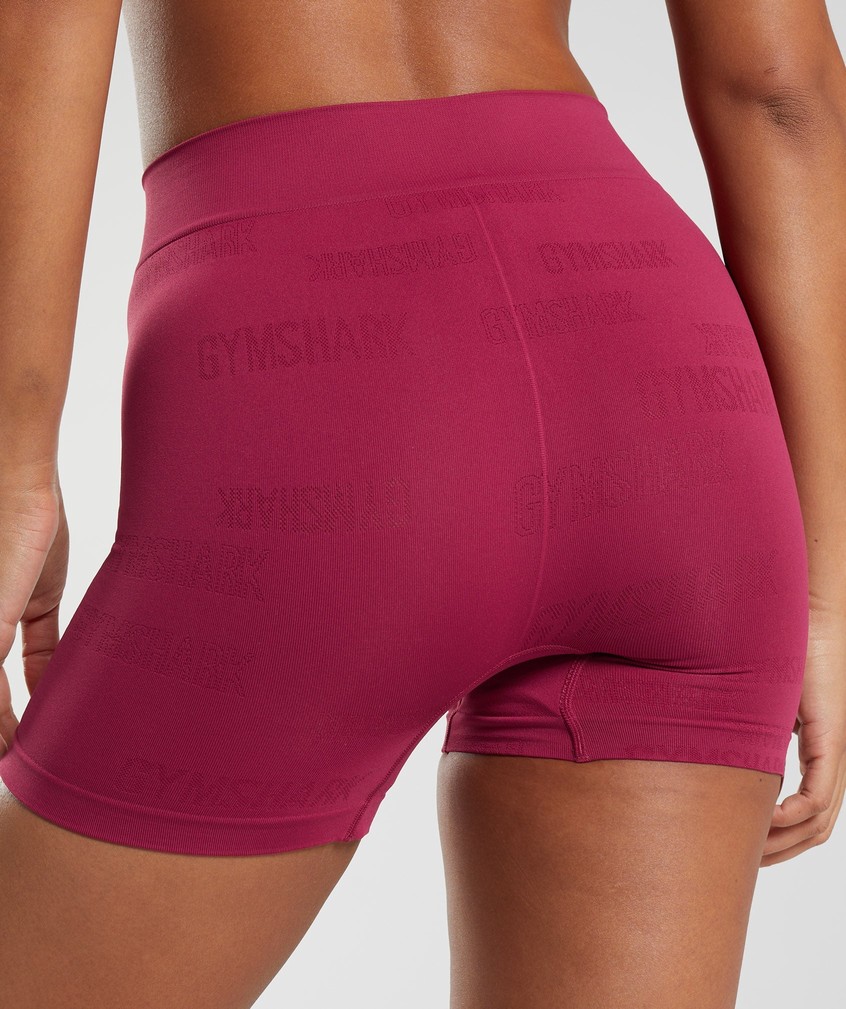 Pink Women's Gymshark Seamless Jacquard Boxers Bikini Bottoms | USA-26431