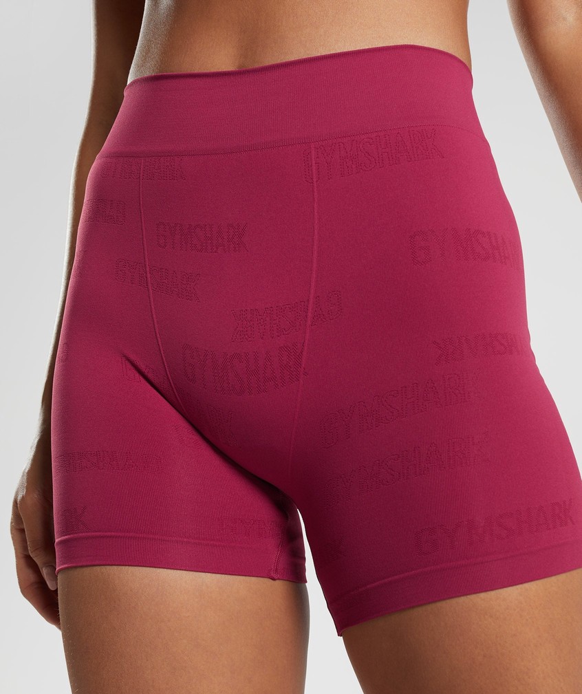 Pink Women's Gymshark Seamless Jacquard Boxers Bikini Bottoms | USA-26431