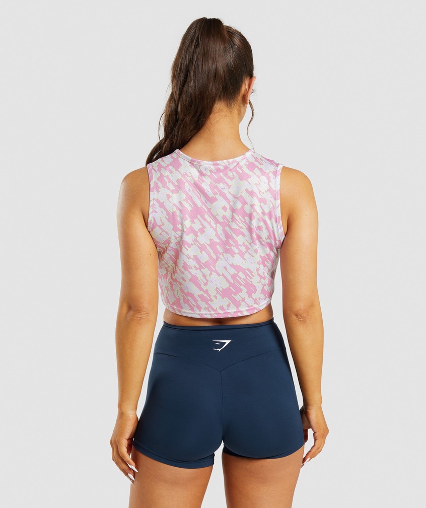 Pink Women's Gymshark Training Crop Tank | USA-43082