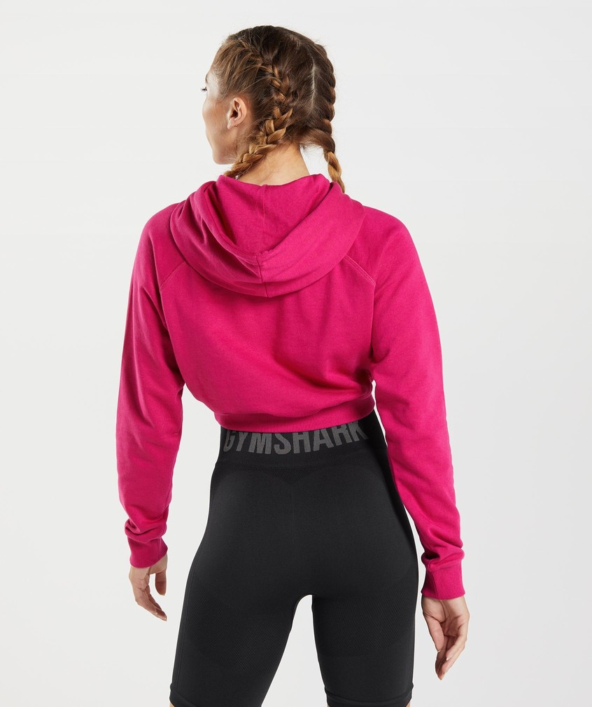 Pink Women's Gymshark Training Cropped Hoodie | USA-89134