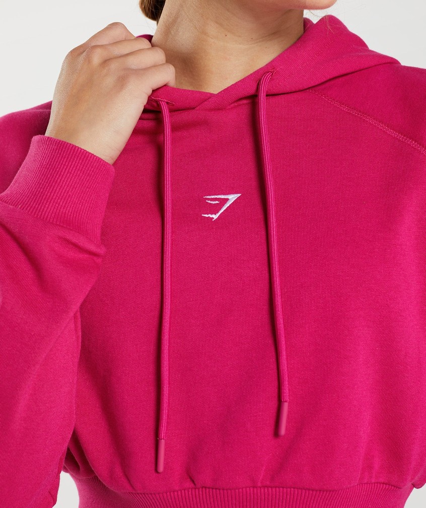 Pink Women's Gymshark Training Cropped Hoodie | USA-89134