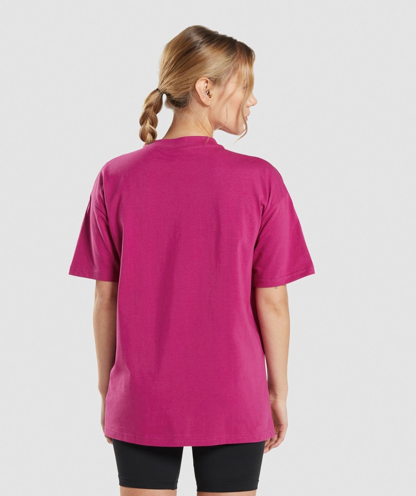 Pink Women's Gymshark Training Oversized T-Shirts | USA-91236