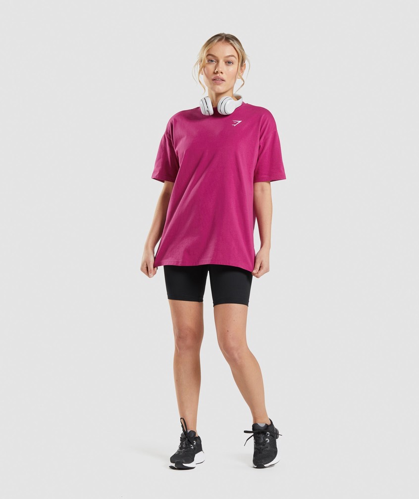 Pink Women's Gymshark Training Oversized T-Shirts | USA-91236