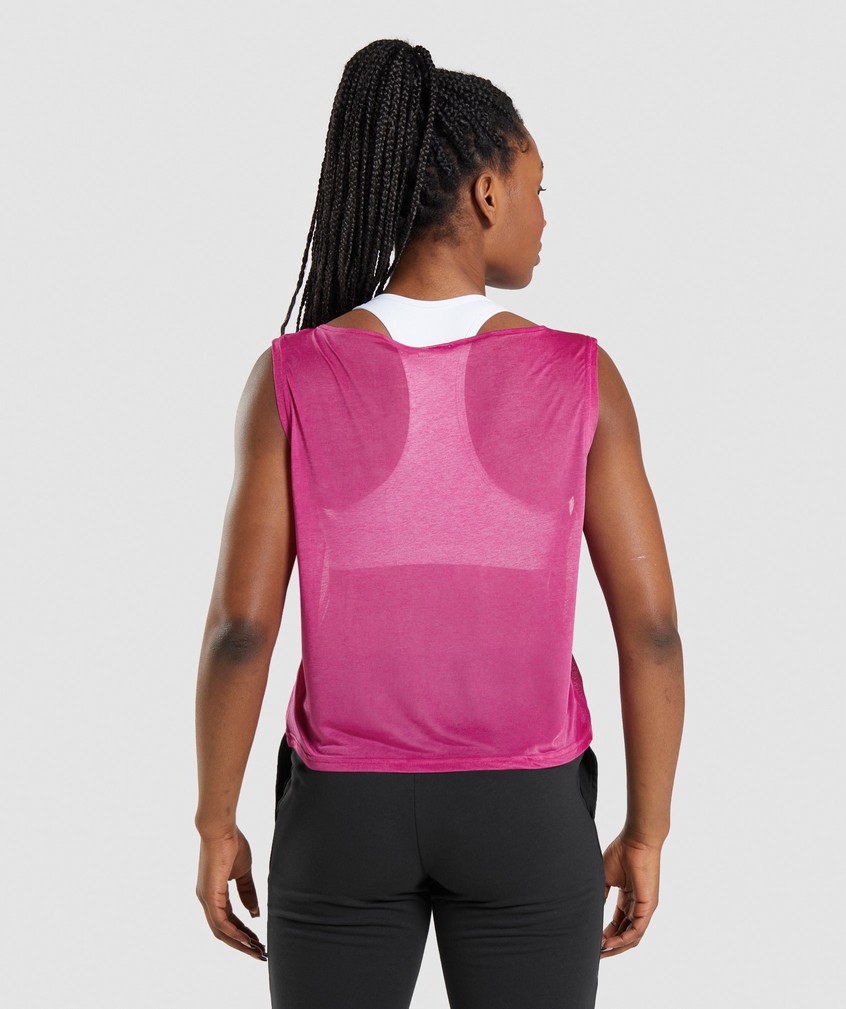 Pink Women's Gymshark Training Oversized Tank | USA-95713