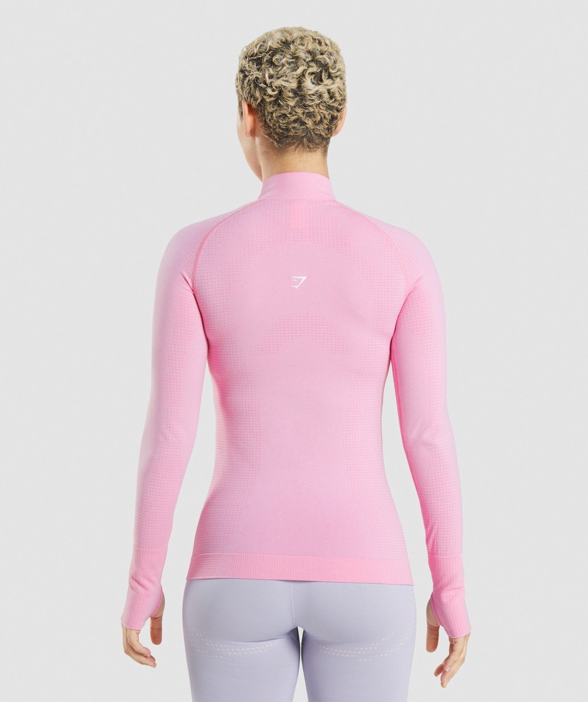 Pink Women's Gymshark Vital Seamless 2.0 1/2 Zip Pullover | USA-18270