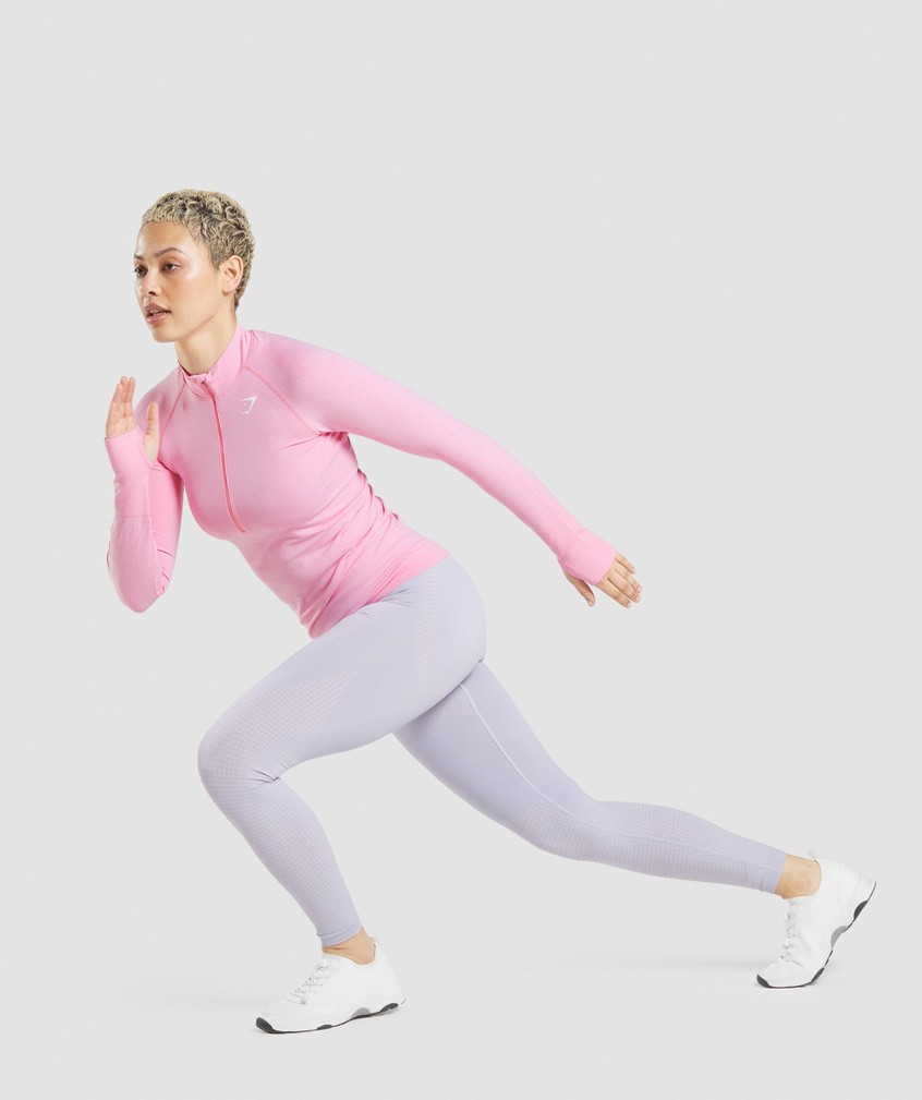 Pink Women's Gymshark Vital Seamless 2.0 1/2 Zip Pullover | USA-18270