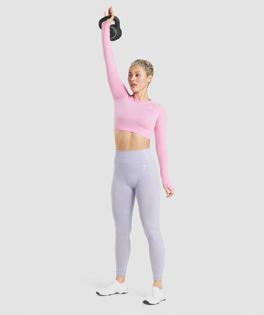 Pink Women's Gymshark Vital Seamless 2.0 Crop Top T-Shirts | USA-28946