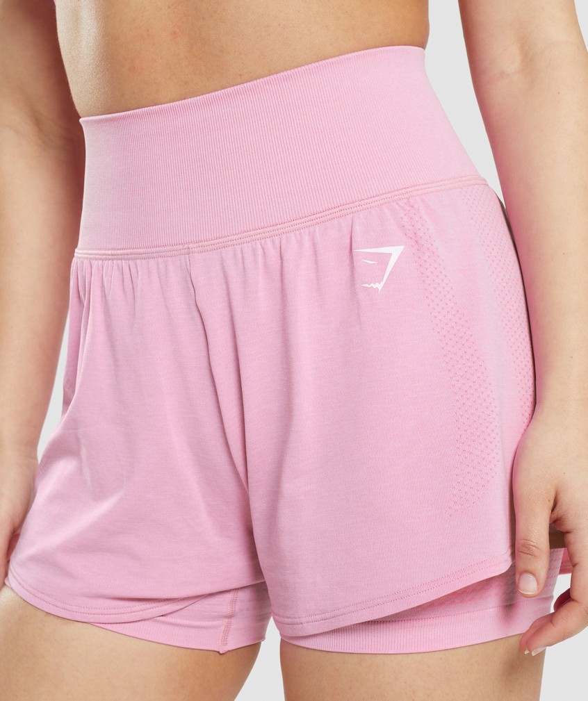 Pink Women's Gymshark Vital Seamless 2.0 2-in-1 Shorts | USA-49631