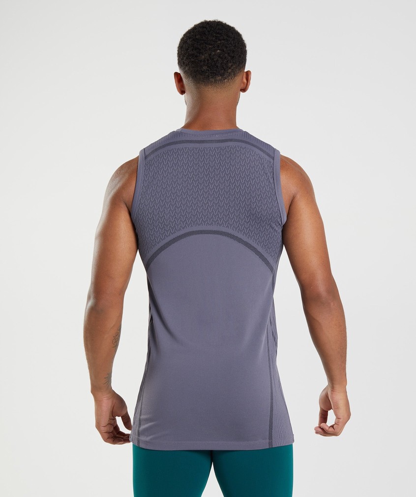 Purple / Black Men's Gymshark 315 Seamless Tank | USA-46593