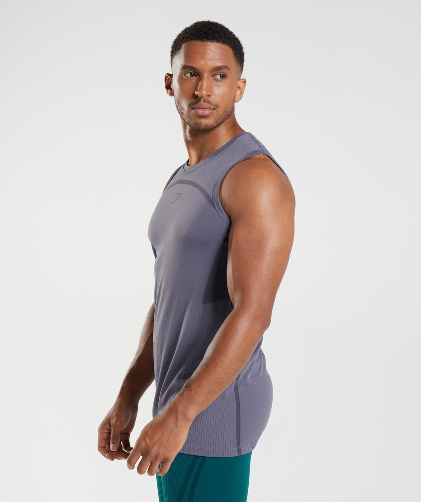 Purple / Black Men's Gymshark 315 Seamless Tank | USA-46593