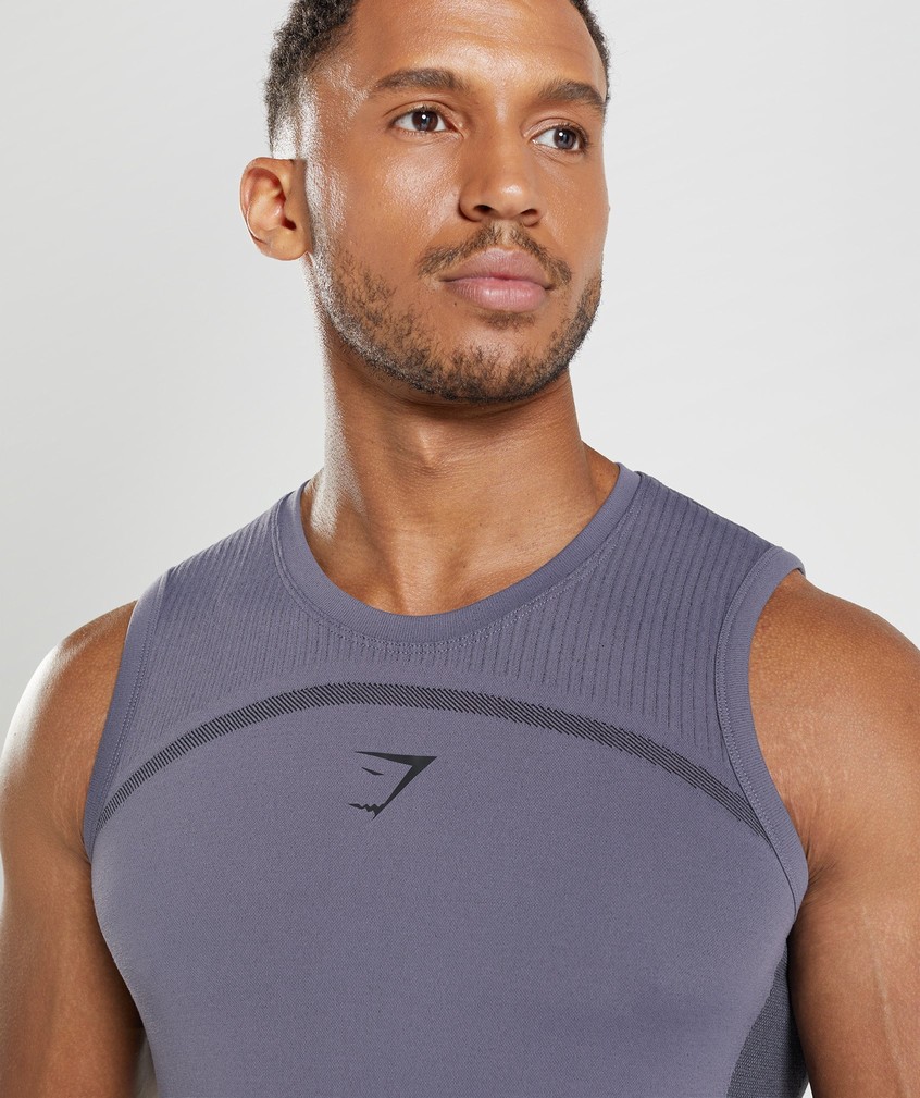 Purple / Black Men's Gymshark 315 Seamless Tank | USA-46593