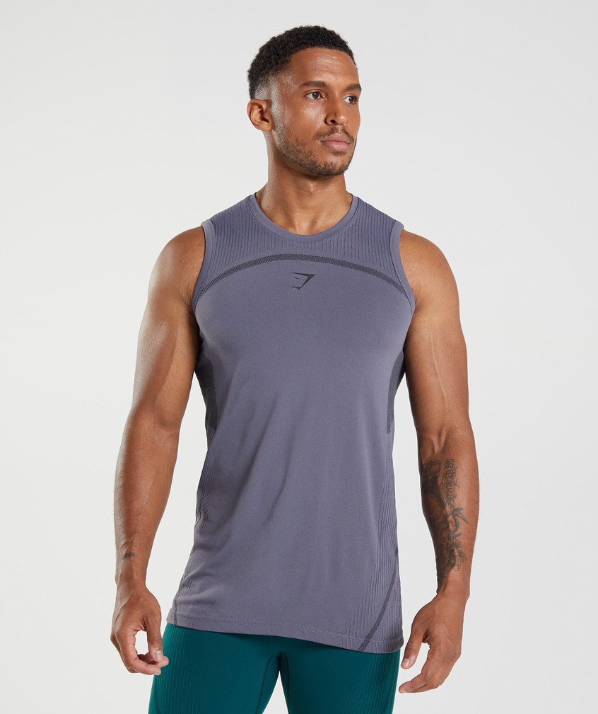 Purple / Black Men\'s Gymshark 315 Seamless Tank | USA-46593