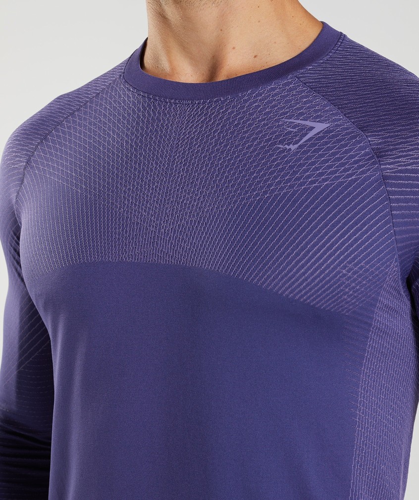 Purple Men's Gymshark Apex Seamless Long Sleeve T-Shirts | USA-35264