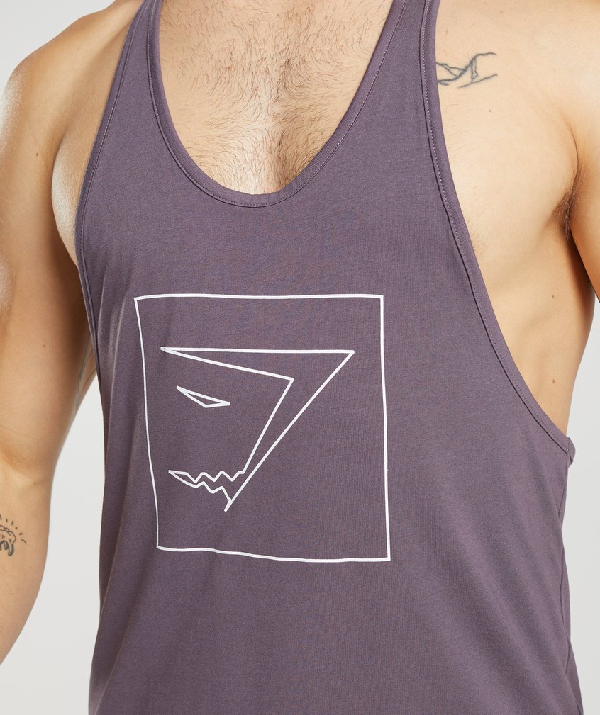 Purple Men's Gymshark Outline Stringer | USA-07853