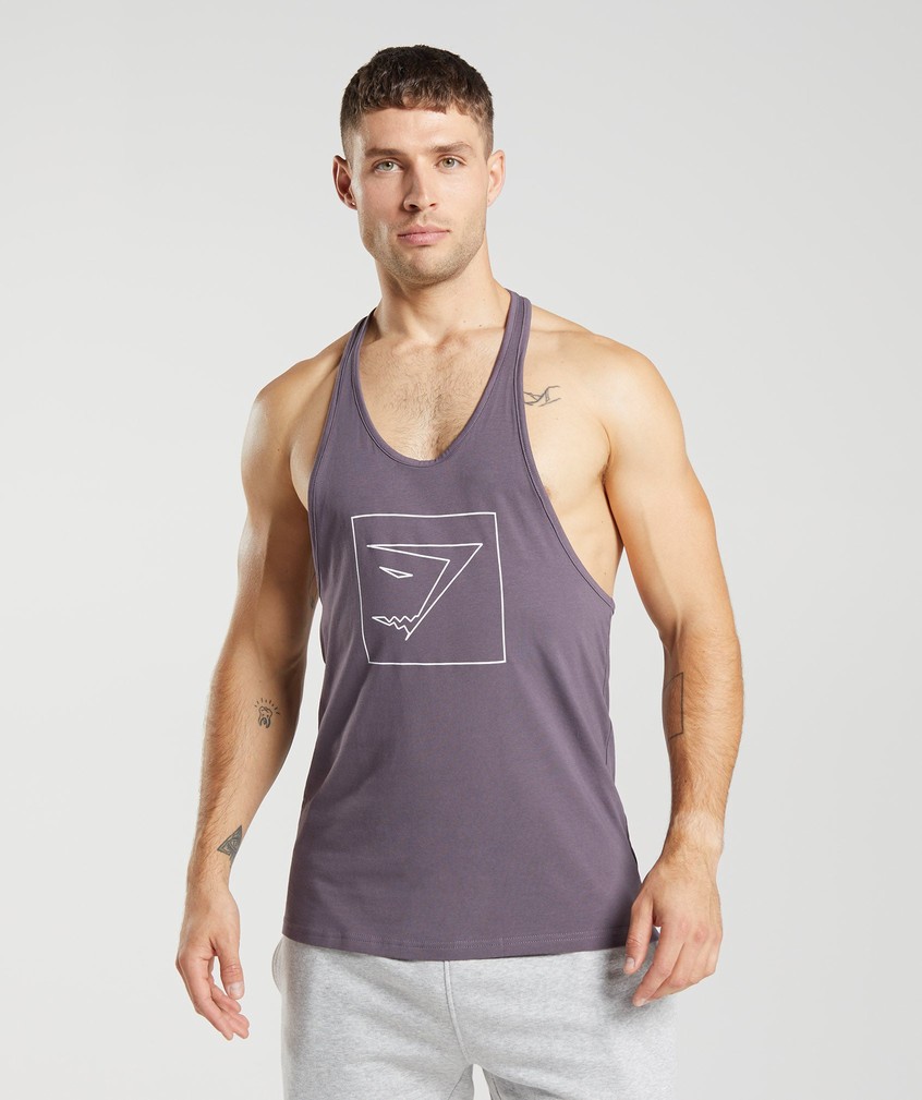 Purple Men\'s Gymshark Outline Stringer | USA-07853