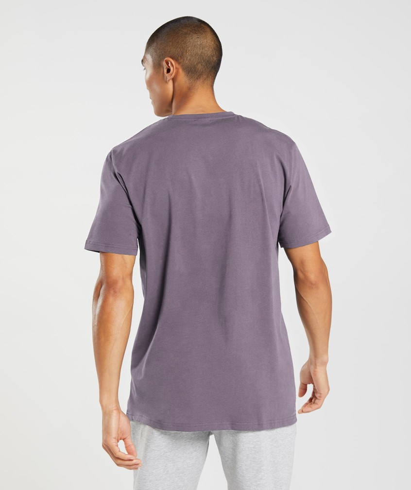 Purple Men's Gymshark Outline T-Shirts | USA-50316