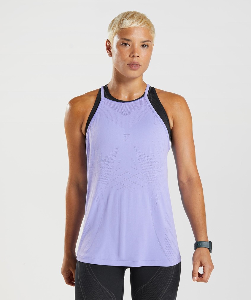 Purple Women\'s Gymshark Apex Seamless Tank | USA-92157