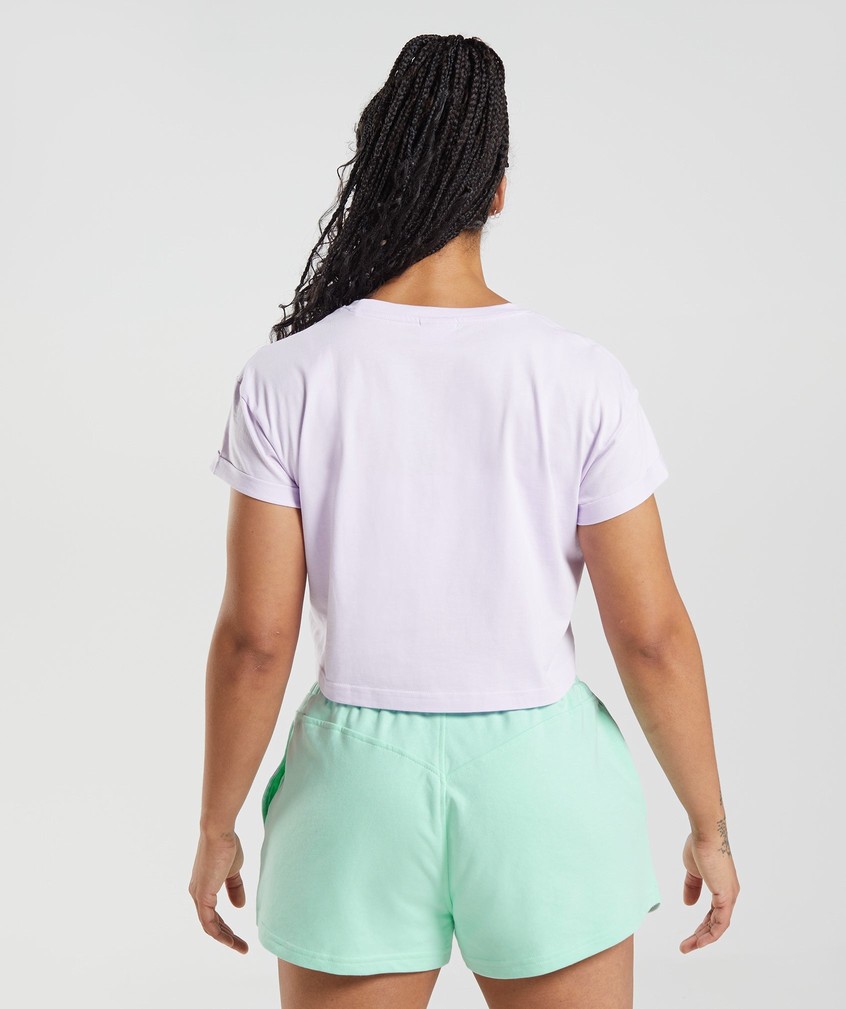 Purple Women's Gymshark Legacy Crop Top T-Shirts | USA-02738