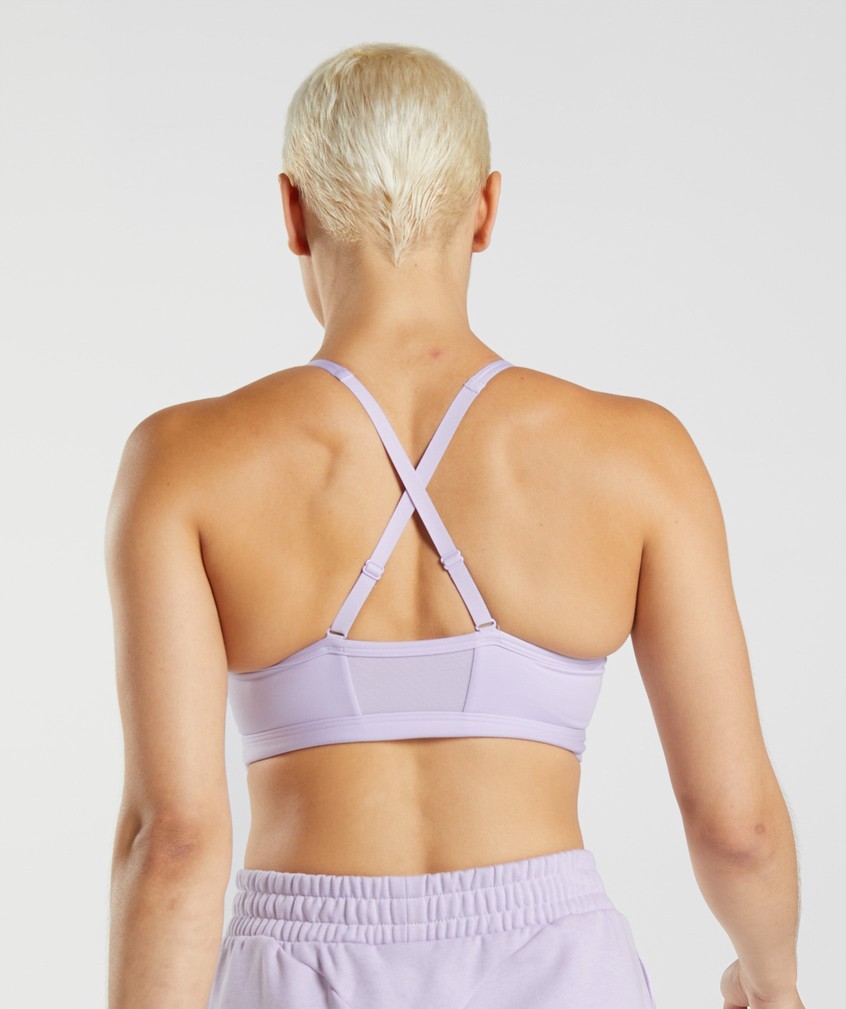 Purple Women's Gymshark Ruched Sports Bra | USA-91657