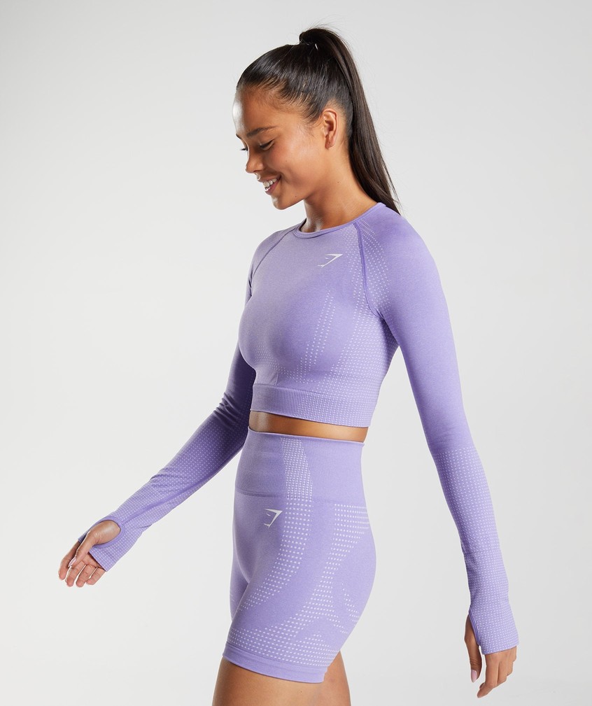 Purple Women's Gymshark Vital Seamless 2.0 Crop Top T-Shirts | USA-04728