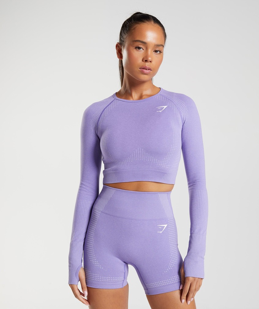 Purple Women\'s Gymshark Vital Seamless 2.0 Crop Top T-Shirts | USA-04728