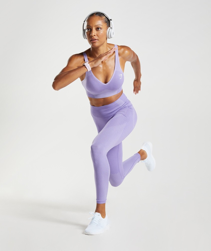 Purple Women's Gymshark Vital Seamless 2.0 V Neck Sports Bra | USA-20471