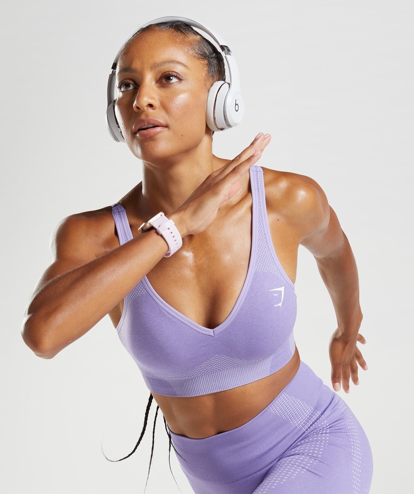 Purple Women's Gymshark Vital Seamless 2.0 V Neck Sports Bra | USA-20471