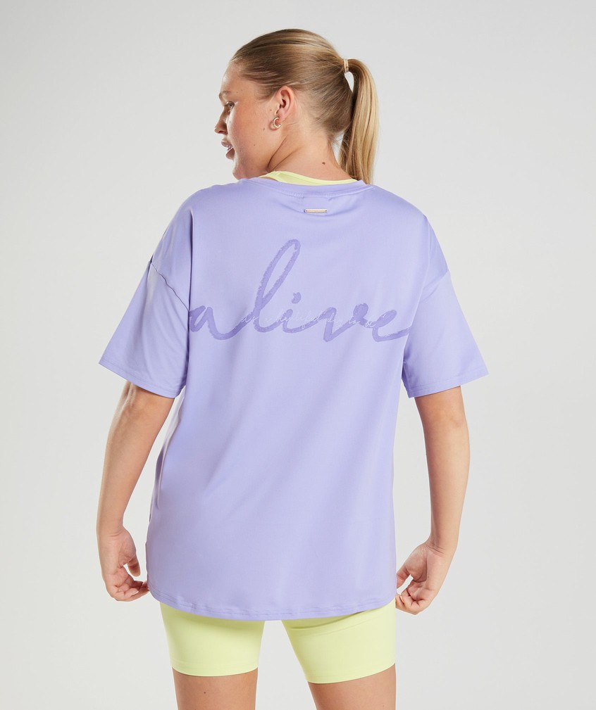 Purple Women's Gymshark Whitney Oversized T-Shirts | USA-51306