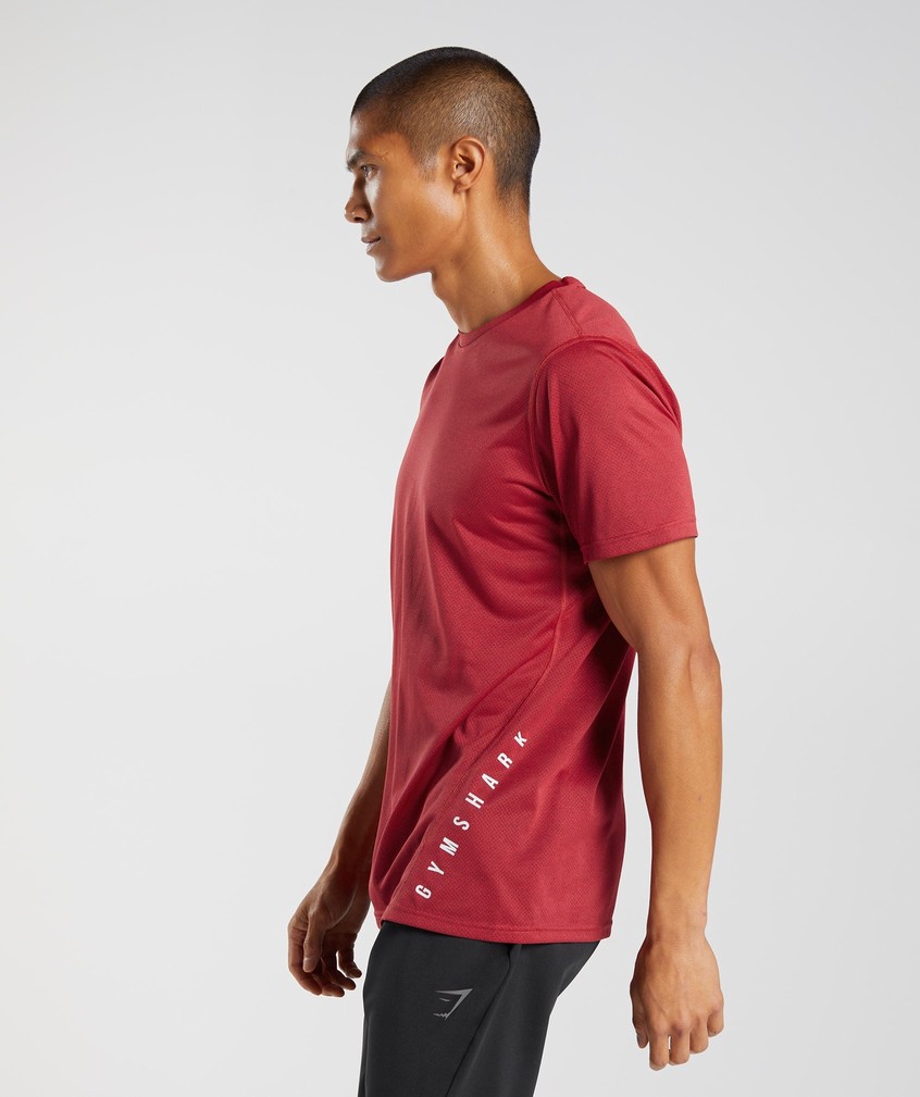 Red / Black Men's Gymshark Sport T-Shirts | USA-37098