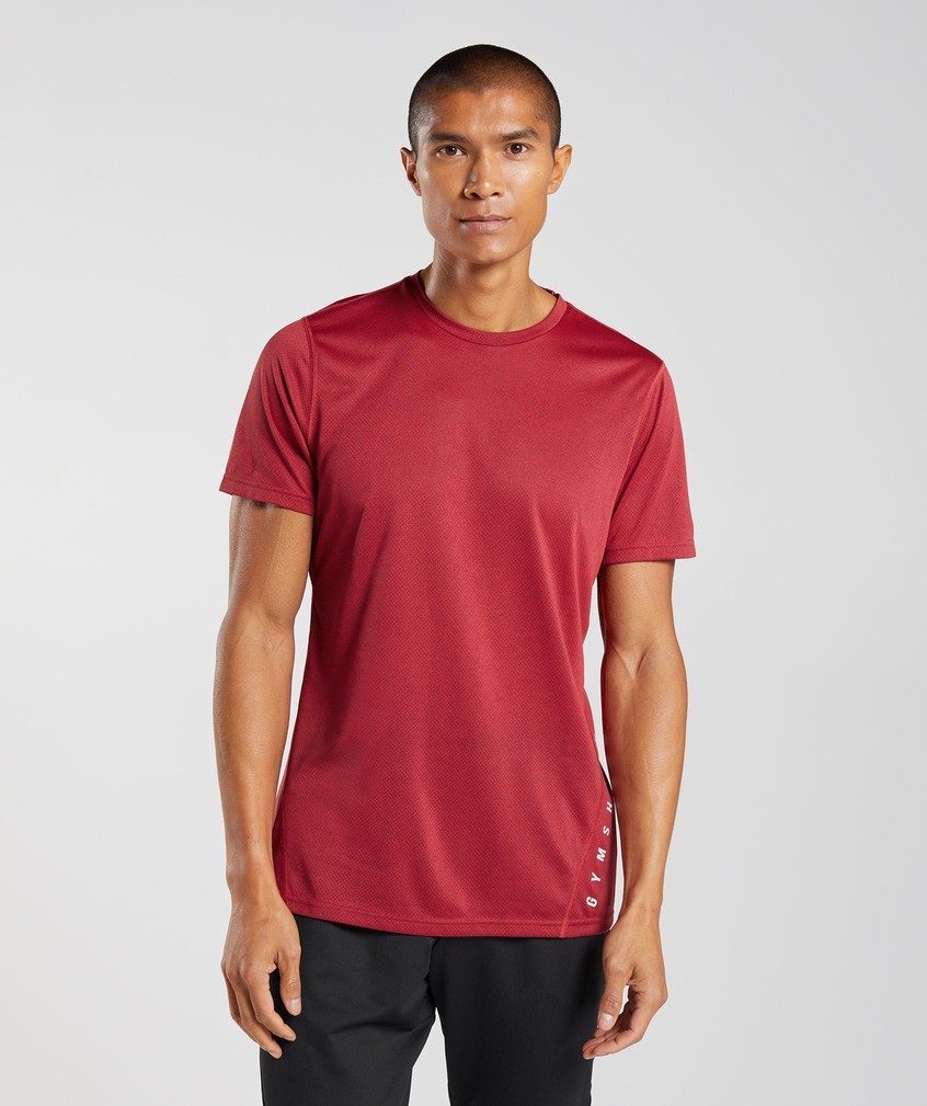 Red / Black Men\'s Gymshark Sport T-Shirts | USA-37098