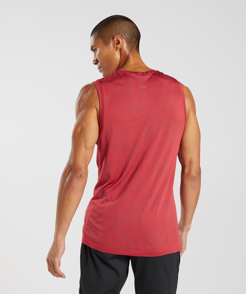 Red / Burgundy Men's Gymshark Sport Seamless Tank | USA-08134