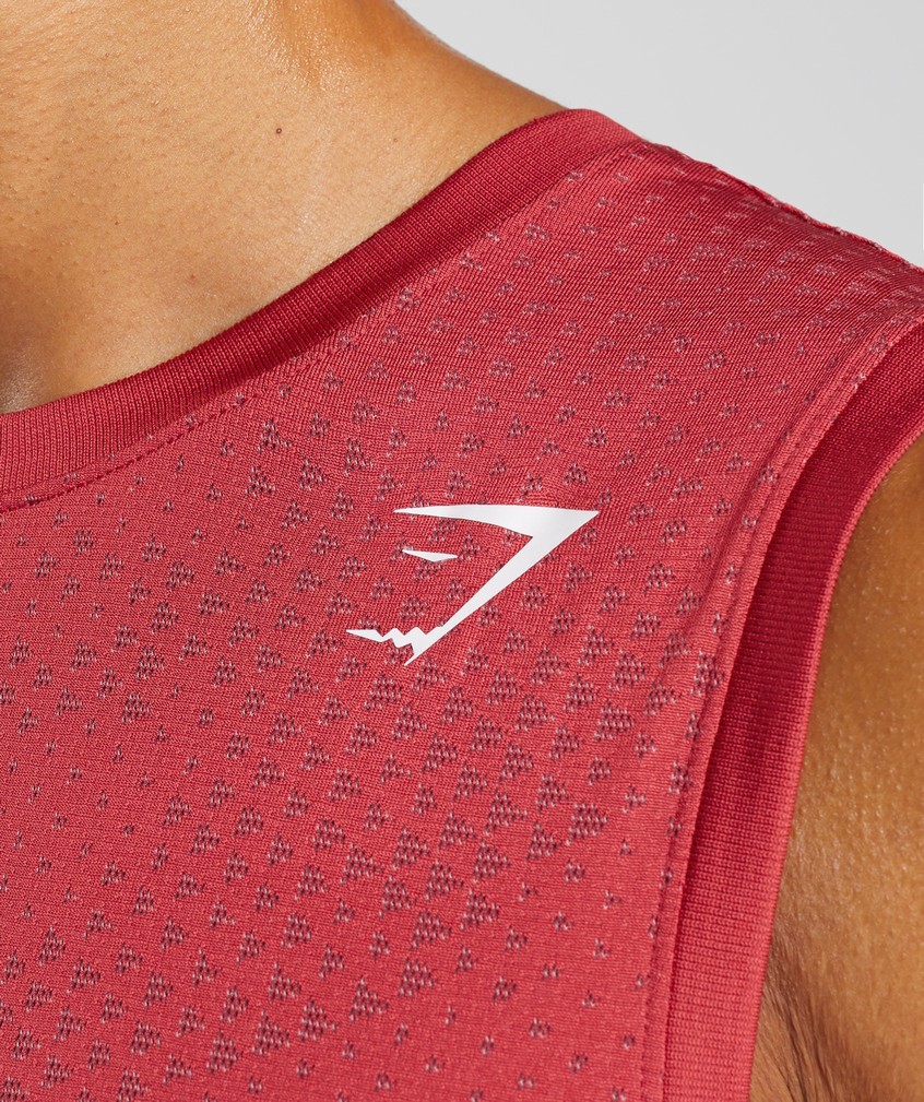 Red / Burgundy Men's Gymshark Sport Seamless Tank | USA-08134