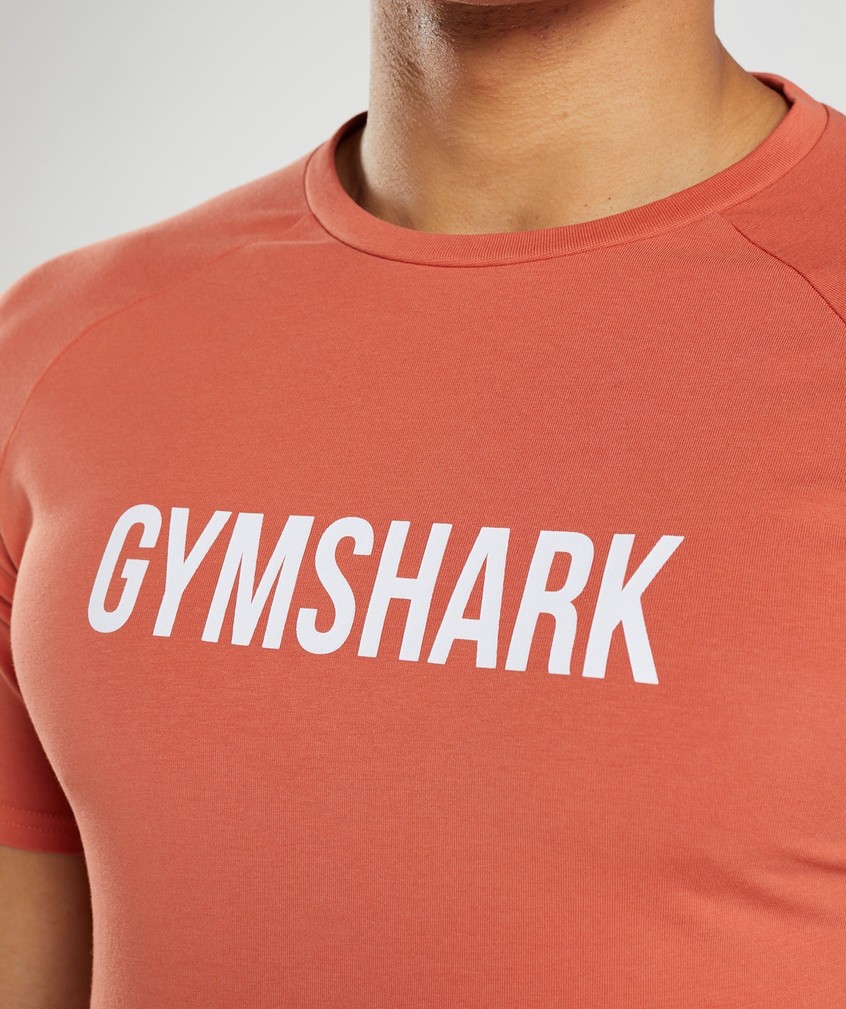 Red Men's Gymshark Apollo T-Shirts | USA-19603