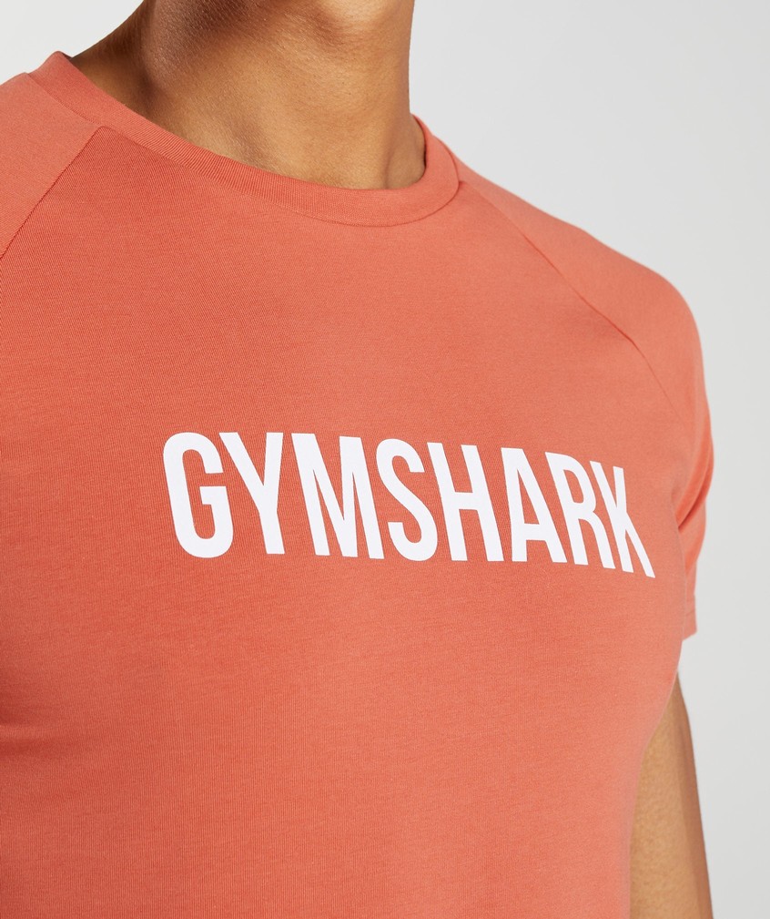 Red Men's Gymshark Apollo T-Shirts | USA-91208